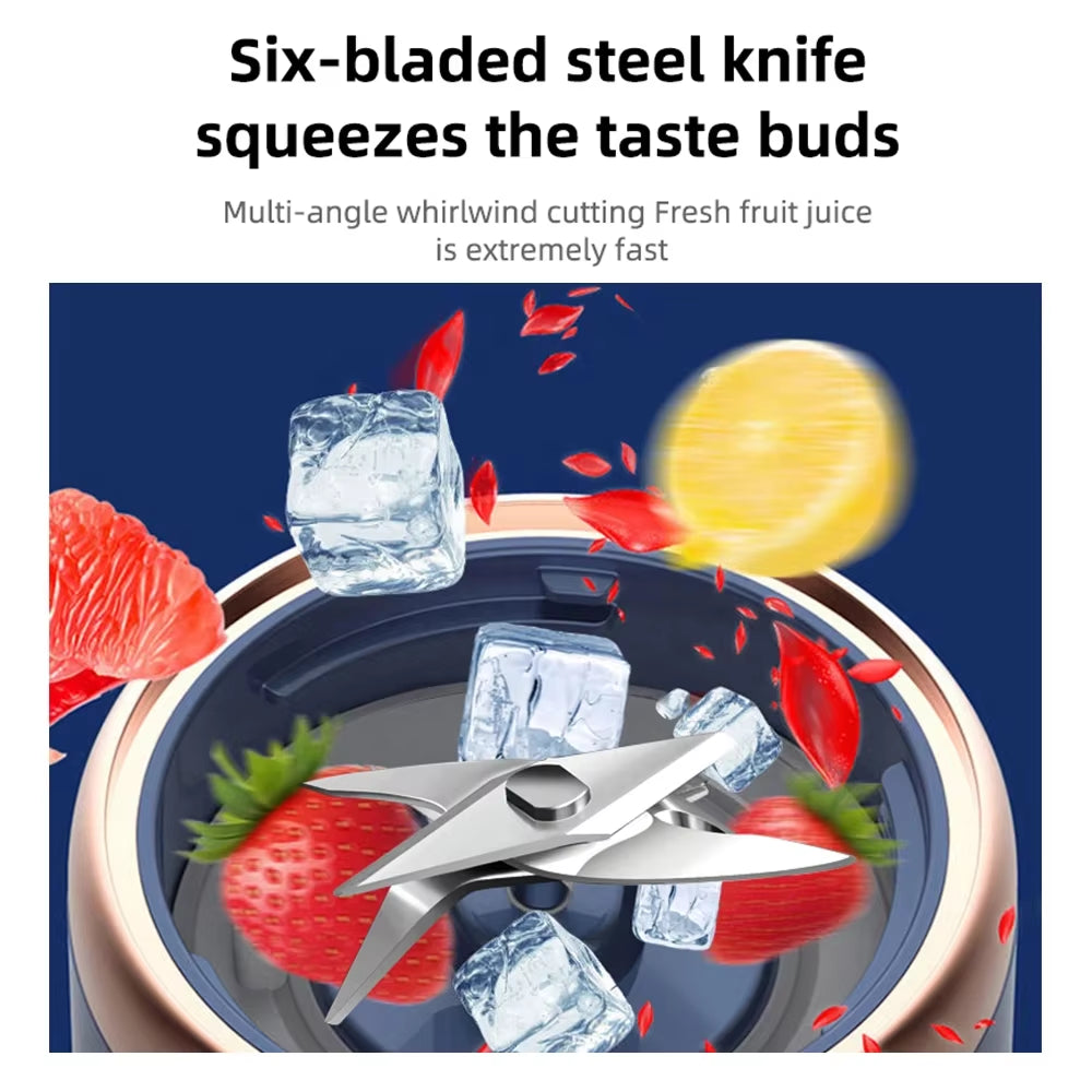 🥤 Portable 6-Blade Juicer Blender Cup